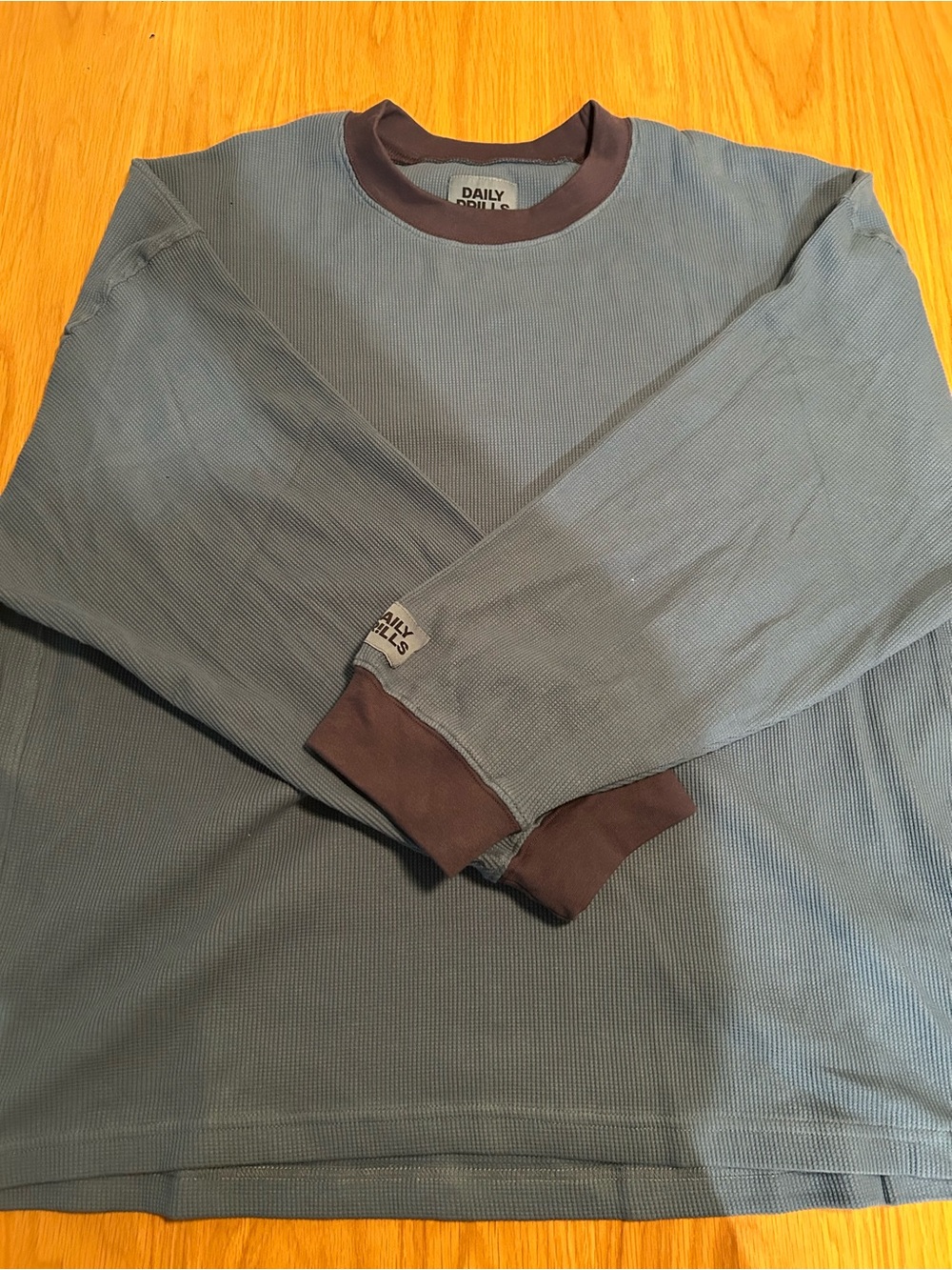 Daily Drills Oversized Thermal - Cabana + Navy Rib w/ Tonal Patch Size M/L NWOT